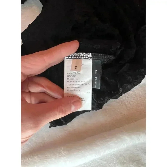 S. Deer High Neck Slim Fit Textured Minimalist Top Dark Coquette Whimsigoth - Picture 10 of 11